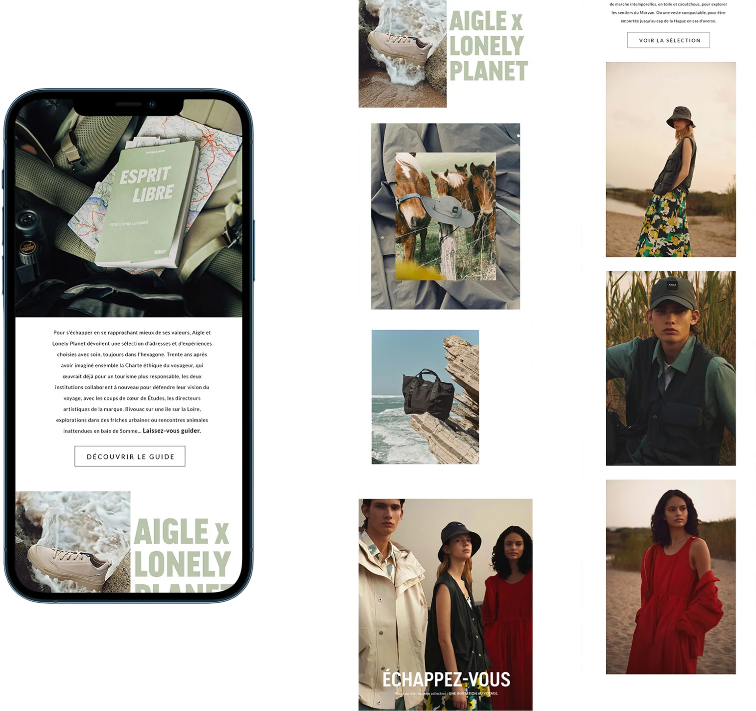Newsletter Aigle x Lonely Planet sur mobile et en version longue