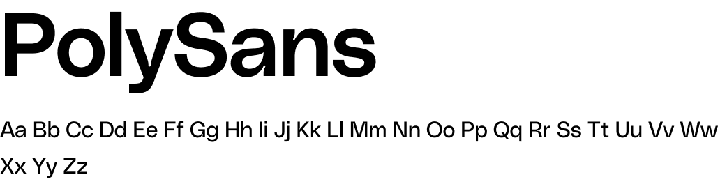 Spécimen PolySans : alphabet de Aa à Zz
