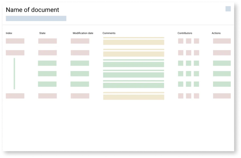 Wireframe de la refonte en liste